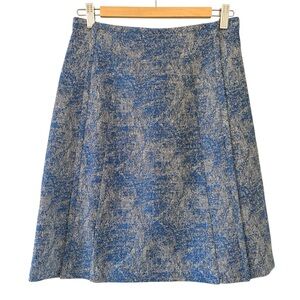 Judith & Charles Blue Textured Linen-Blend Skirt Size 4 | Made in Canada